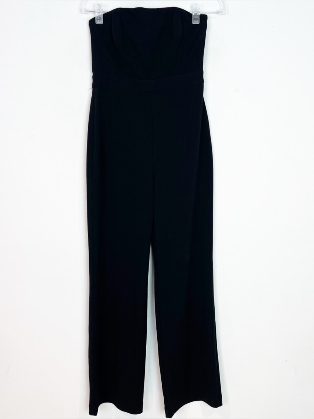 WHITE HOUSE BLACK MARKET BLACK STRAPLESS WIDE LEG JUMPSUIT NWT WOMENS 0 PETITE